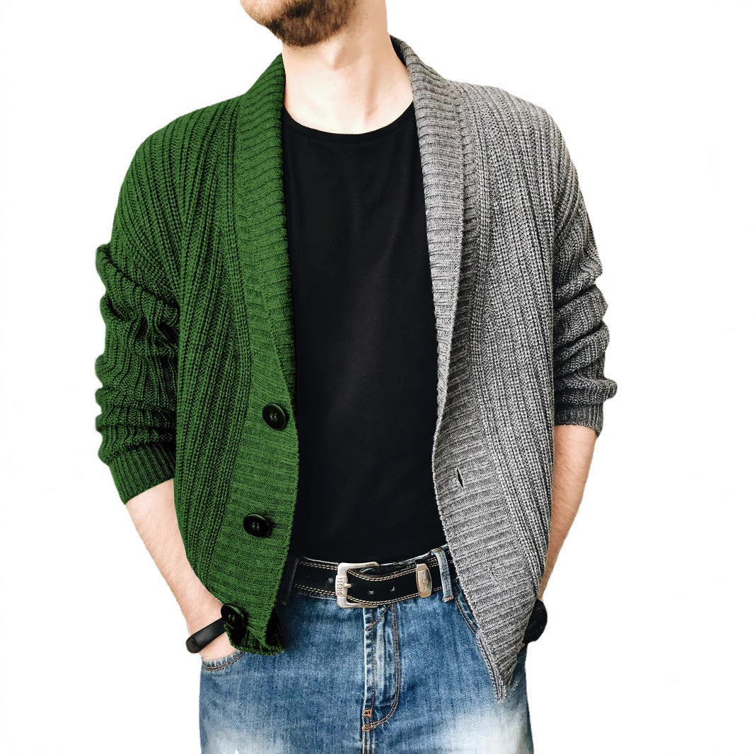 Herren Grobstrick-Cardigan mit Schalkragen, Rippstruktur und markanten Knöpfen Shop Nory