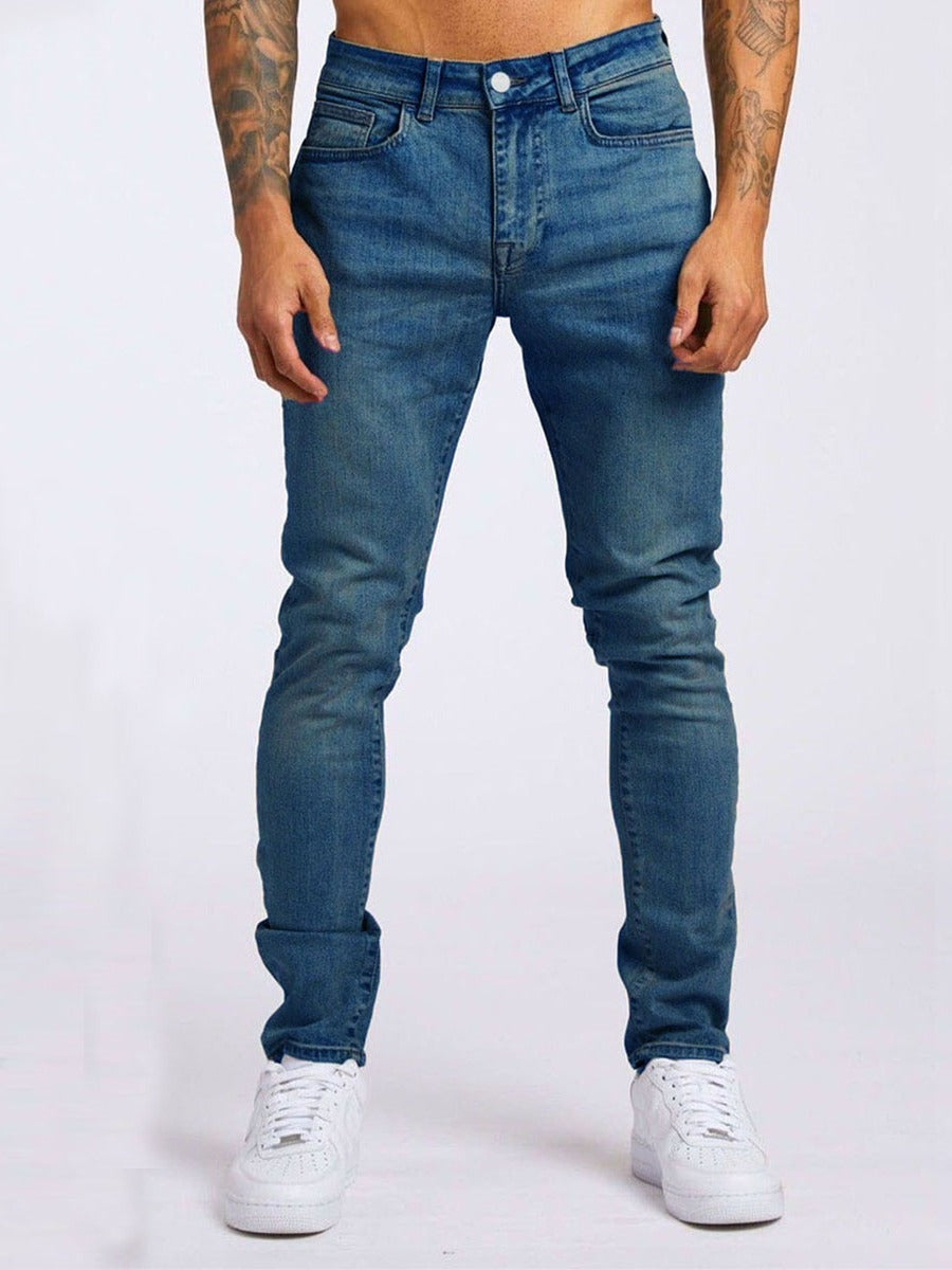 Herren Slim-Fit Jeans mit elastischem Komfortbund und modernen Details