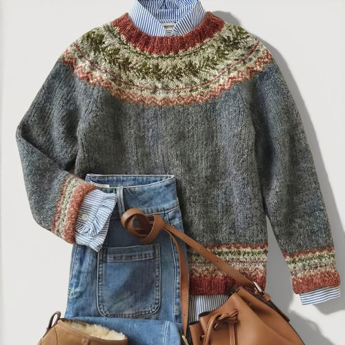 Damen Modischer Pullover mit Fair-Trade-Muster