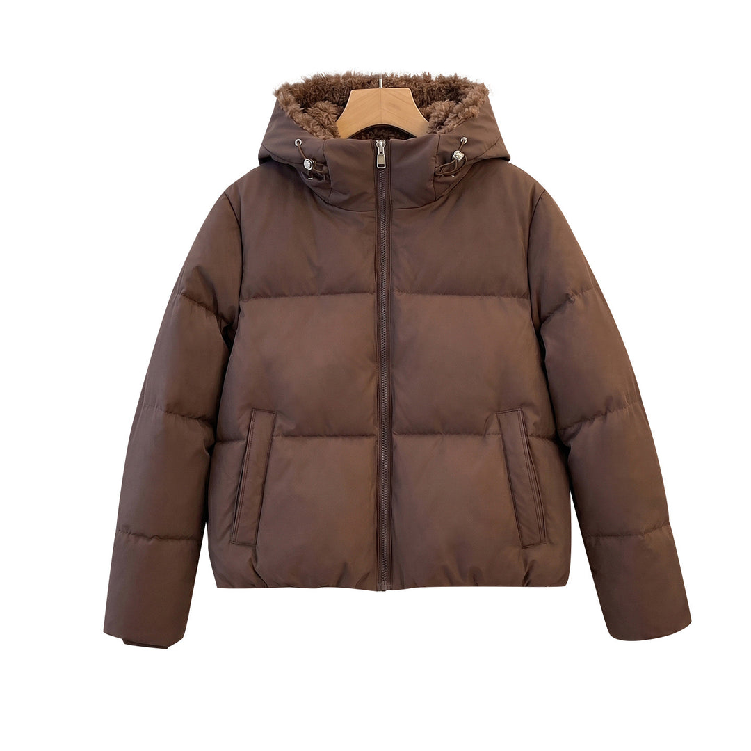 Damen nan kompakte Steppjacke mit Sherpa-Innenkapuze, wärmender Thermoisolierung und verdecktem Zweiwege-Reißverschluss Shop Nory