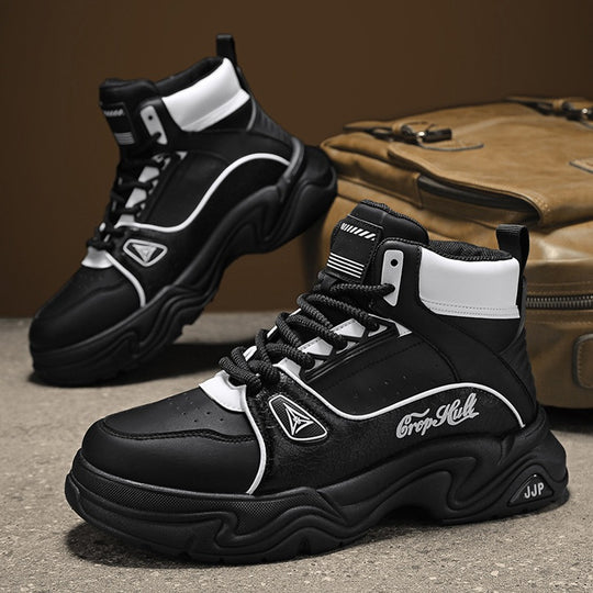 Herren High-Top City-Plateau-Sneaker mit skulpturierter Wellenlaufsohle, gepolstertem Knöchelkragen und griffiger Offroad-Traktion Shop Nory