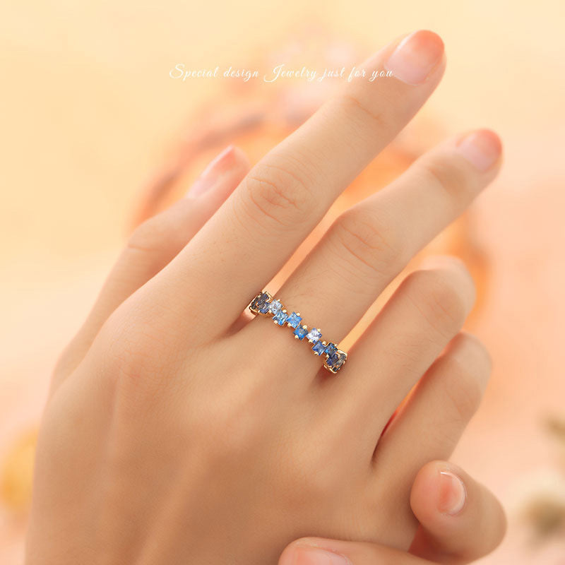 Damen modischer Ring mit mehrfarbigen Steinbesatz Shop Nory