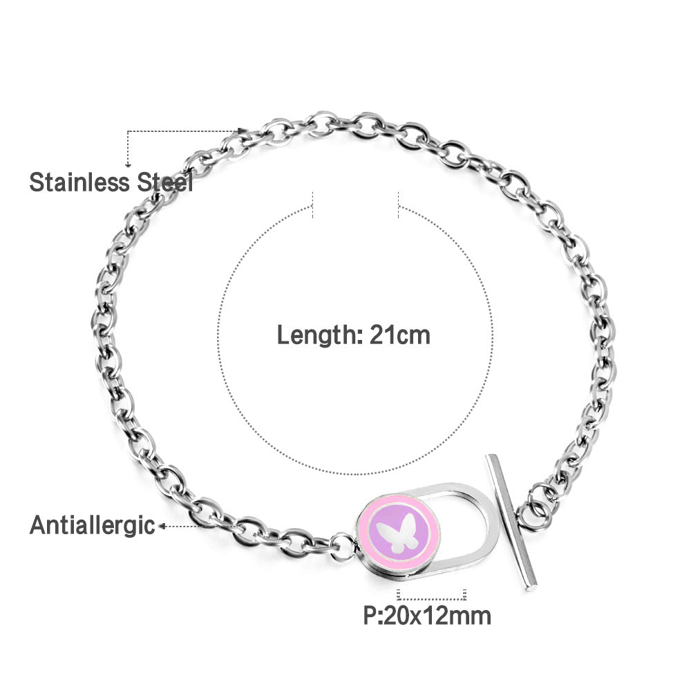 Damen Armkettchen mit bunten Anhängern aus hochwertigem Edelstahl Shop Nory