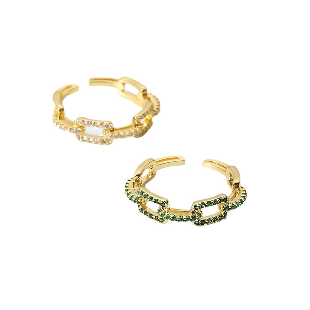 Damen Offener Ring mit elegantem Zirkonia-Design Shop Nory