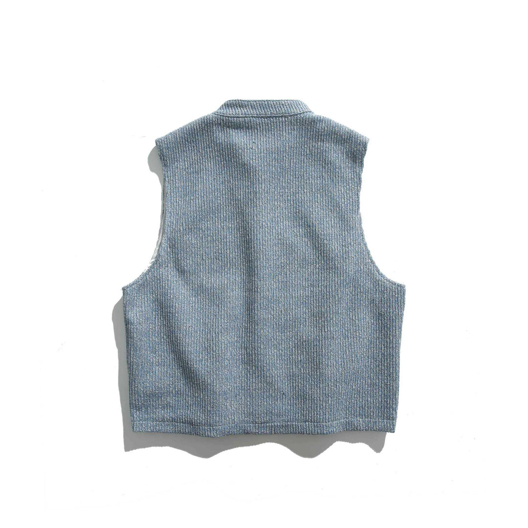 Damen Strickweste mit Stehkragen, Knopfleiste und aufgesetzten Taschen Shop Nory
