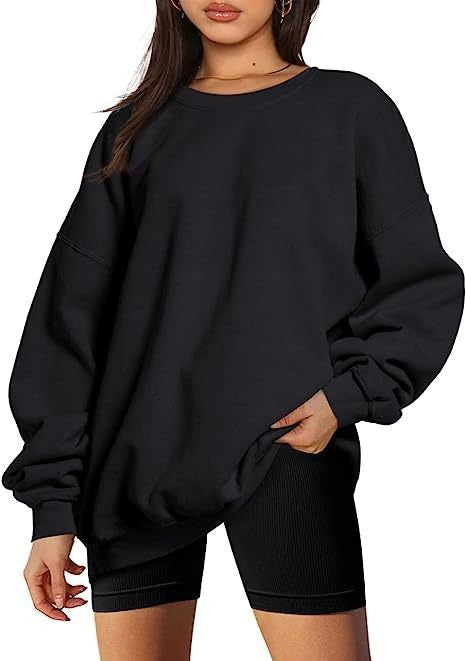 Damen nan extralanger Oversize-Sweatpullover mit Ballonärmeln, geripptem Saum und angerauter Innenseite Shop Nory