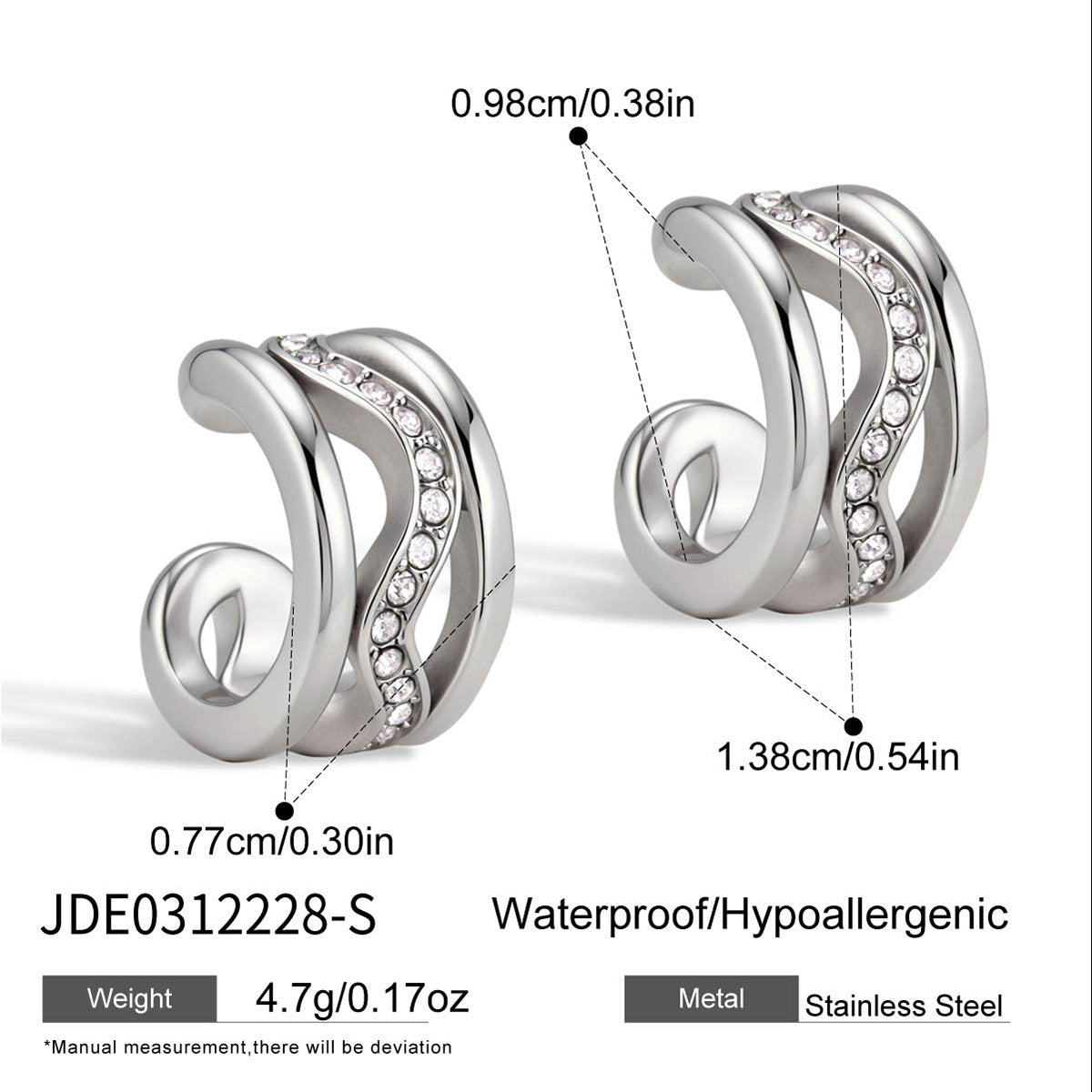 Damen Ohrhänger mit elegantem Schwungdesign und strahlenden Zirkonia Shop Nory