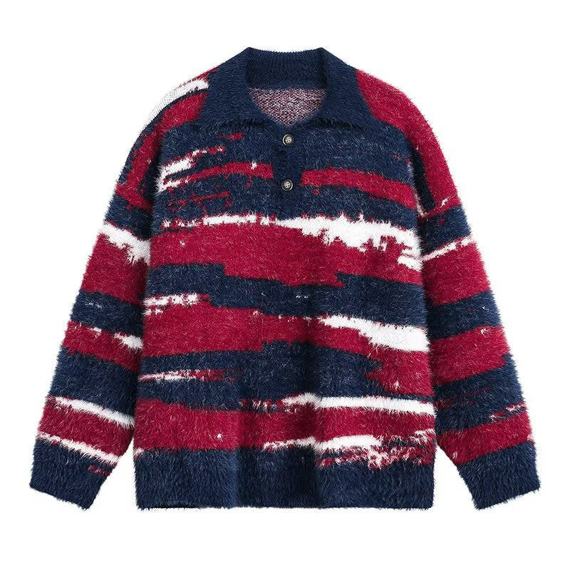 Damen Kuscheliger Oversized Pullover mit Streifen Shop Nory