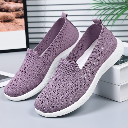Damen nan nahtloser Strick-Slipper mit perforierter Luftnetzstruktur, ergonomischem Memory-Fußbett und leichter EVA-Dämpfung Shop Nory