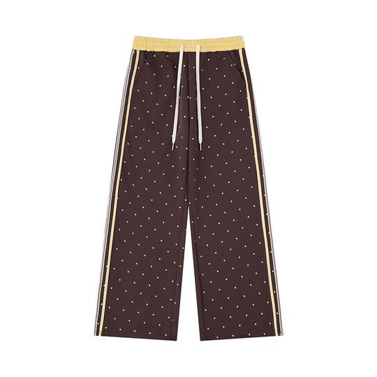 Damen Weite Relax‑Loungehose im Palazzo‑Schnitt mit Komfortbund, Kordelzug und seitlichen Kontraststreifen Shop Nory