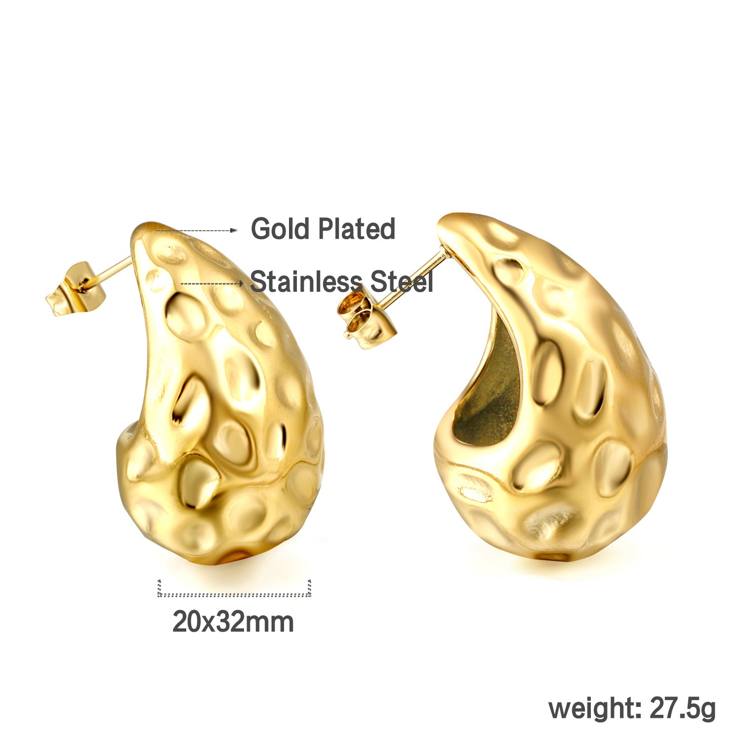 Damen stylische Ohrstecker aus antiallergischem Edelstahl mit modernem Design Shop Nory