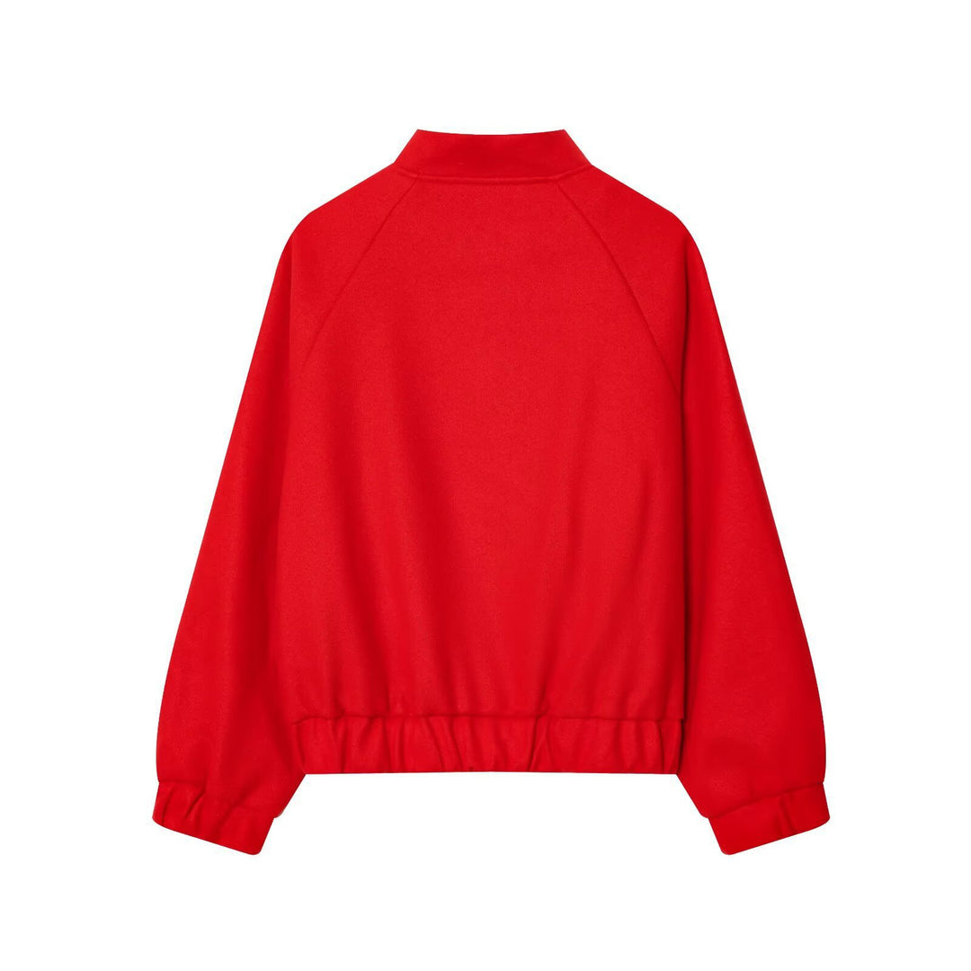 Damen Oversized Wollmix-Bomberjacke mit Raglanärmeln und Kordelzugsaum Shop Nory