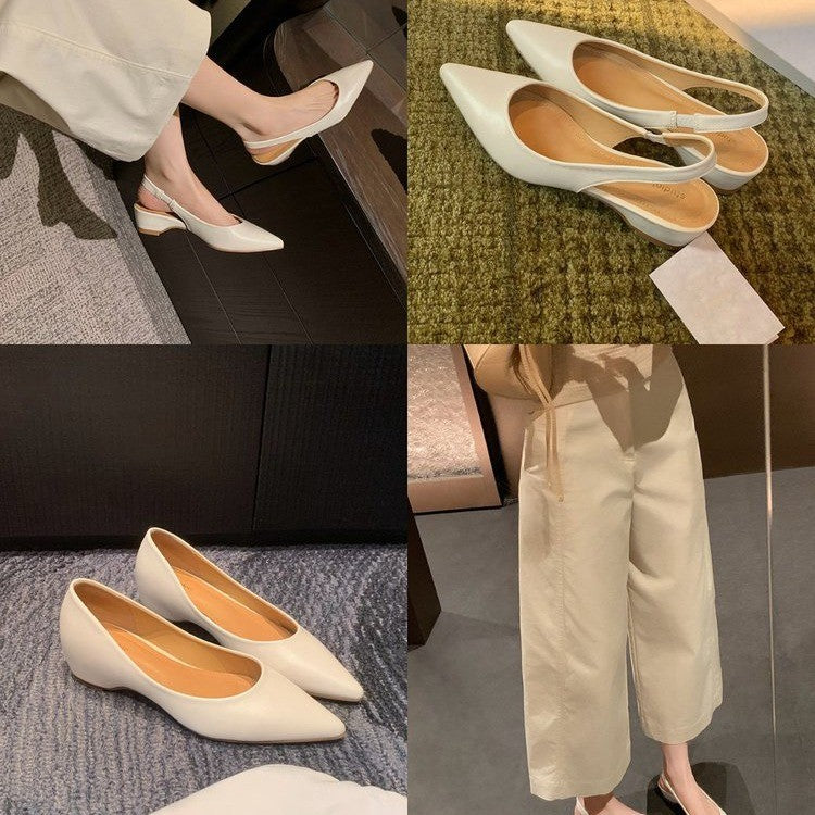 Damen Minimalistische spitze Ballerina‑Pumps mit kleinem Keilabsatz und ergonomischem Fußbett Shop Nory