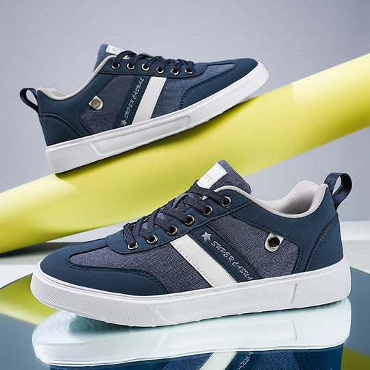 Herren nan urbaner Canvas- und Kunstleder-Sneaker mit gepolstertem Einstieg und profilierter Gummisohle
