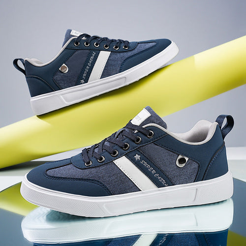 Herren nan urbaner Canvas- und Kunstleder-Sneaker mit gepolstertem Einstieg und profilierter Gummisohle