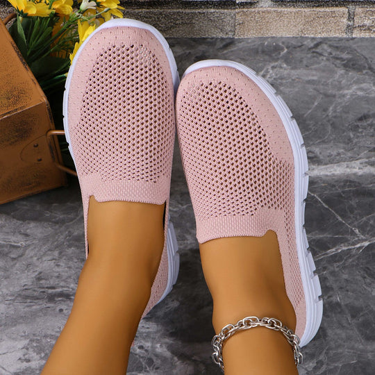 Damen Slip-On Freizeitschuhe mit atmungsaktiver Netzstruktur