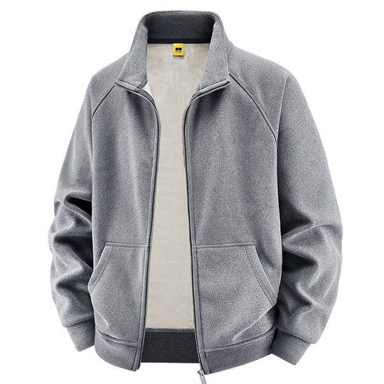 Herren Isolierte Plüschfutter-Sweatjacke mit Stehkragen und verdeckten Innentaschen Shop Nory