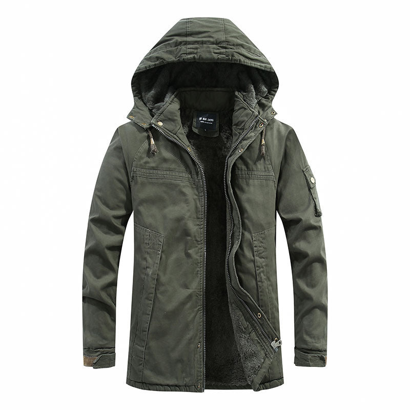 Herren winddichter Canvas-Parka mit kuscheliger Teddyfleece-Fütterung und funktionaler Kapuze Shop Nory