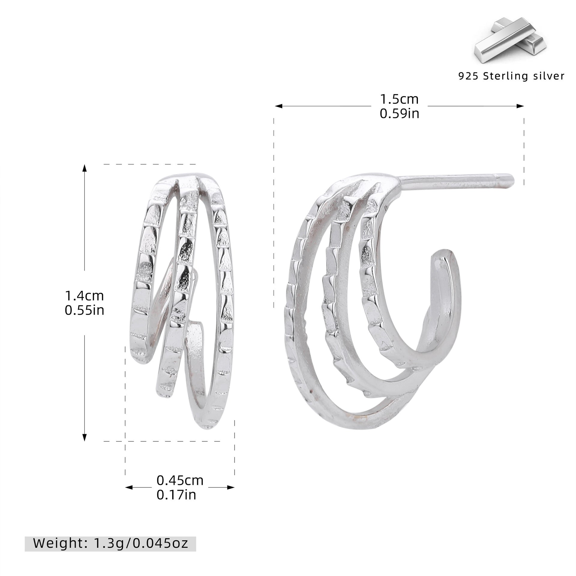 Damen Ohrhänger mit kreativem Wellenmuster aus 925 Sterling Silber Shop Nory