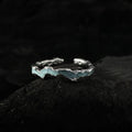 Damen Offener Ring mit wellenförmigem Design und Aquamarin Shop Nory