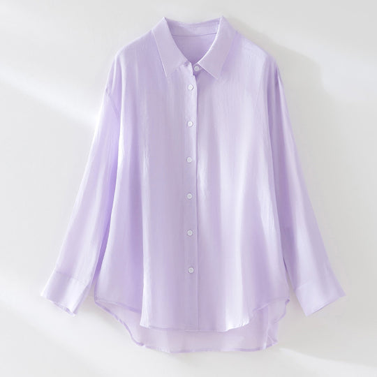 Damen Oversize-Hemdenbluse aus leichter Viskose‑Mischung mit klassischem Kragen Shop Nory