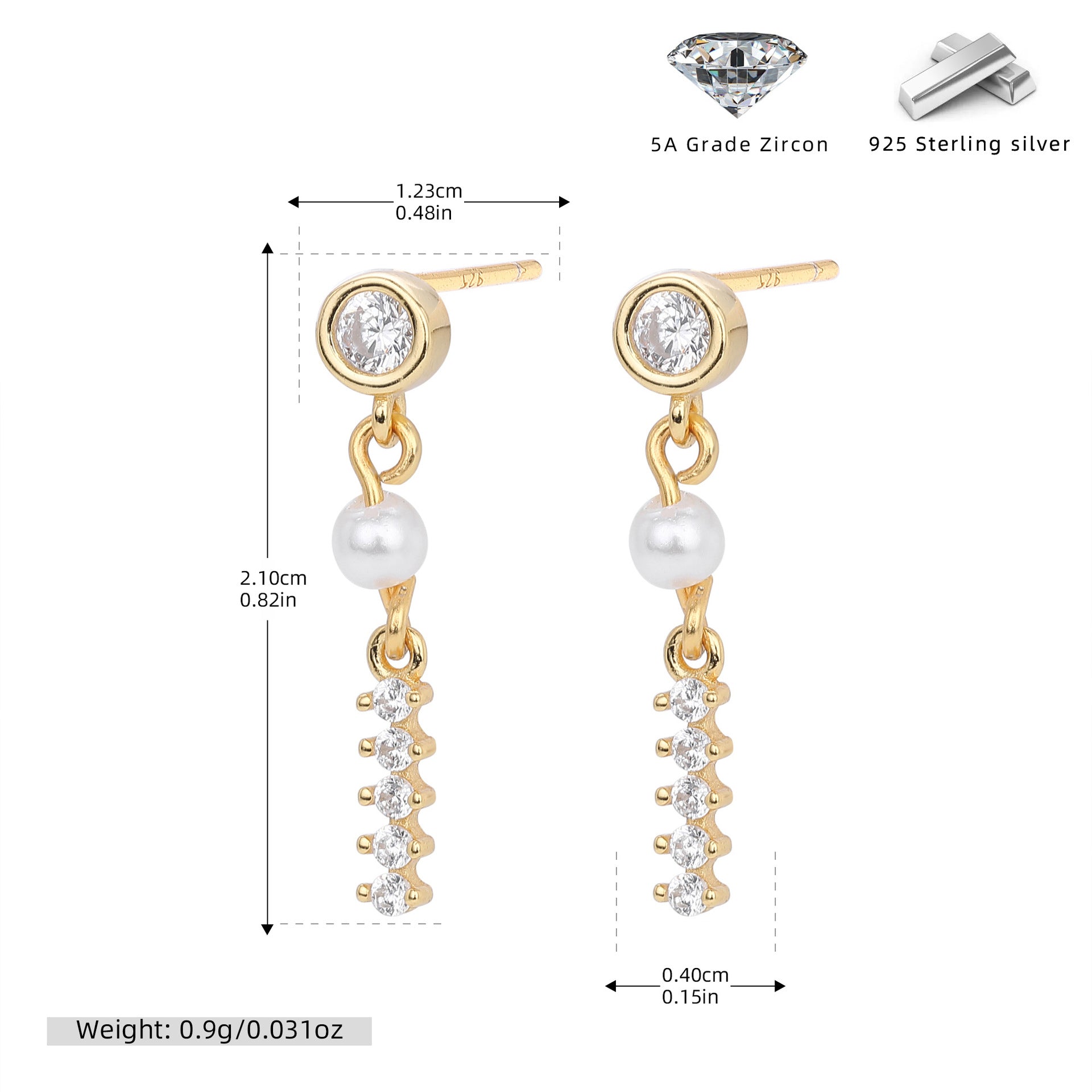 Damen Ohrhänger mit bezauberndem Bären-Anhänger und hochwertigem Zirkonbesatz Shop Nory