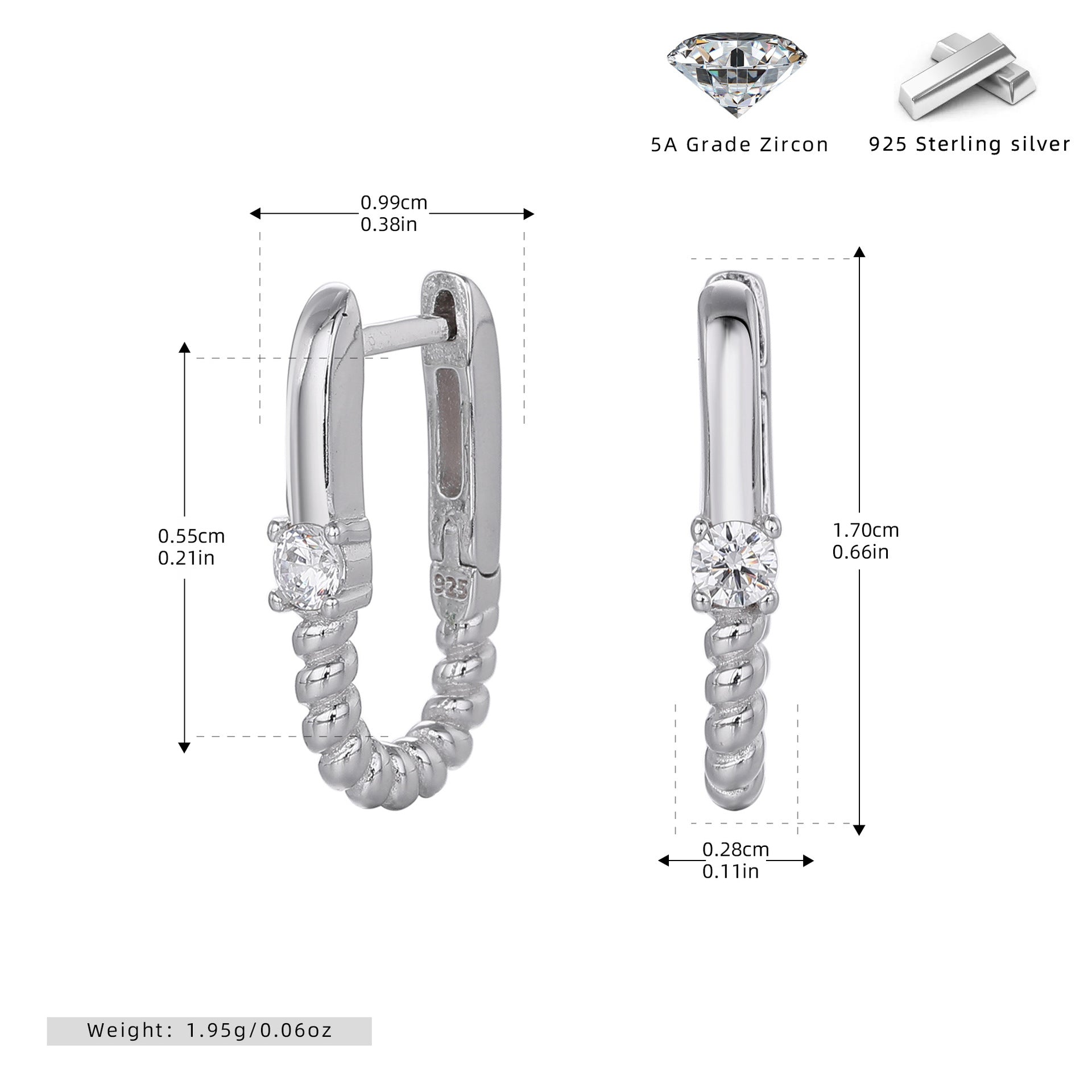 Damen Ohrhänger mit elegantem Twisted-Design und hochwertigem Zirkonbesatz Shop Nory