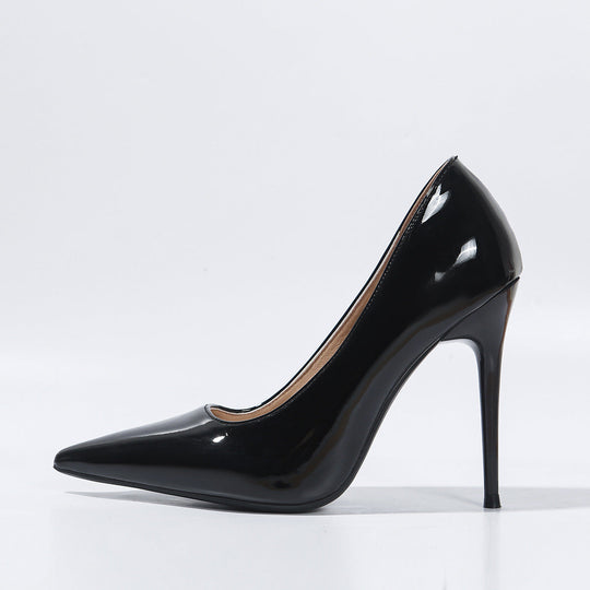 Damen spitze High Heel Pumps mit glänzendem Obermaterial