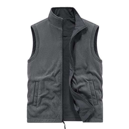 Herren Wattierte Utility-Weste mit Fleece-Innenfutter, Mehrfach-Taschen und Stehkragen Shop Nory
