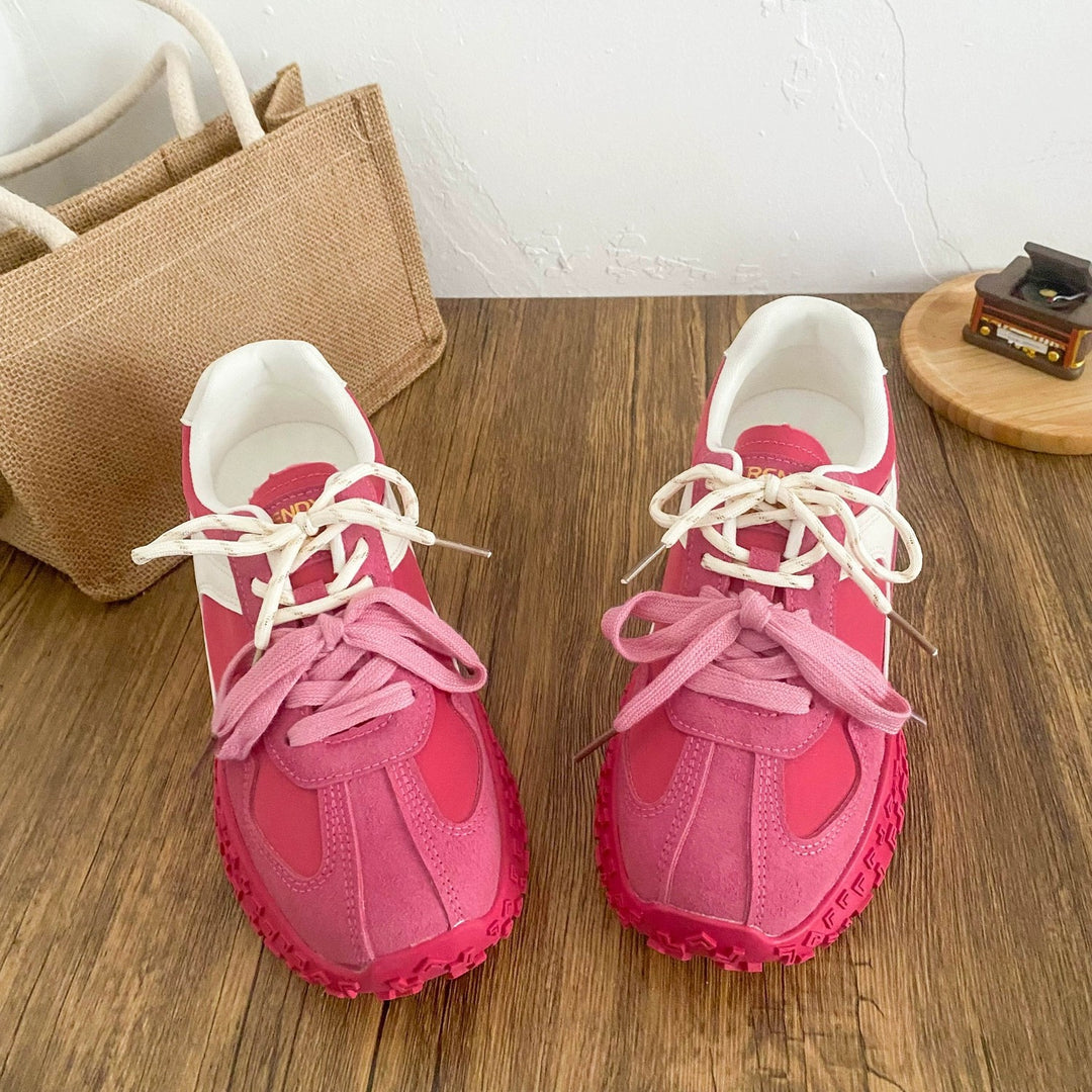 Damen Fashion-Sneaker mit grober Traktionssohle und Materialmix aus Velours und Glattleder Shop Nory