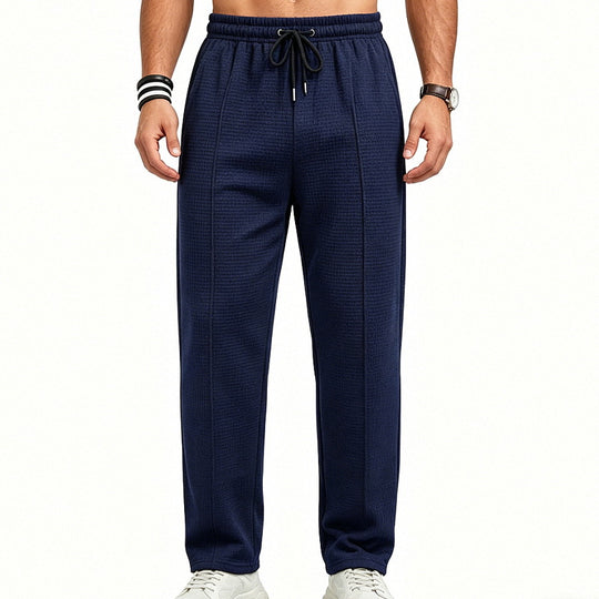 Herren Texturierte Relax-Fit Jogginghose mit Bügelfalte und Kordelzug Shop Nory