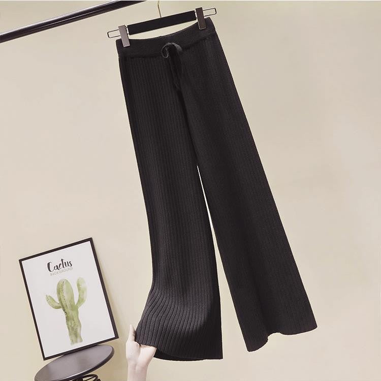 Damen Bequeme Rippstrickhose mit Kordelzug Shop Nory