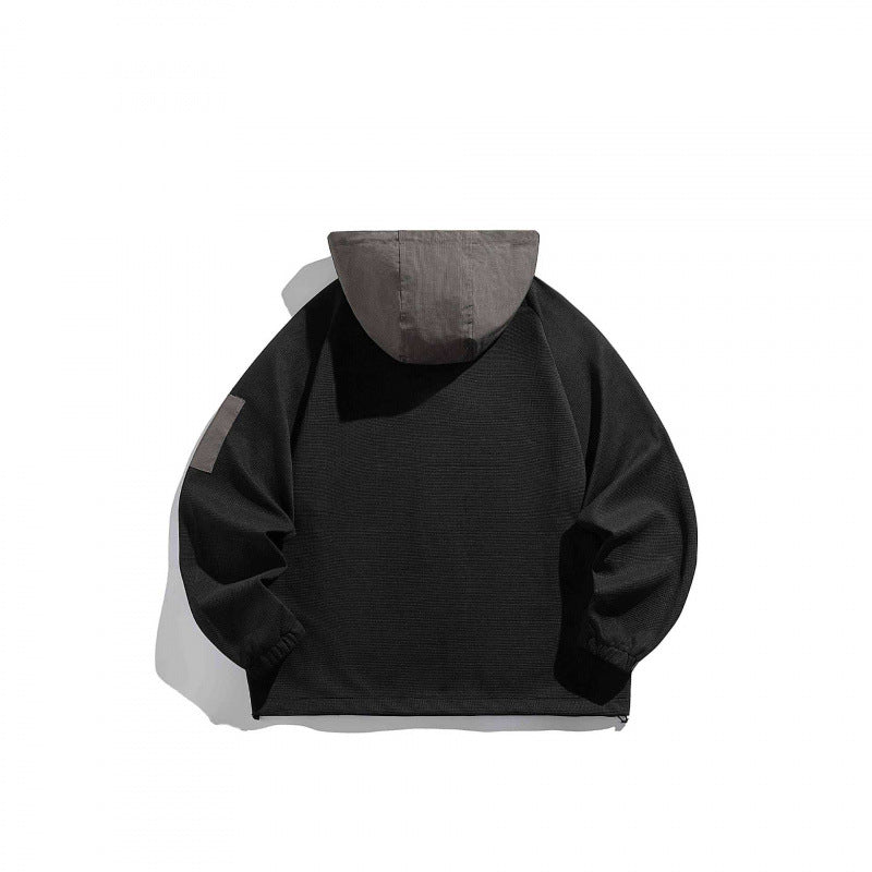 Unisex Technischer Kapuzenpullover im Oversize‑Cut mit Henley‑Knopfleiste, Patchtasche und tunnelzug Shop Nory