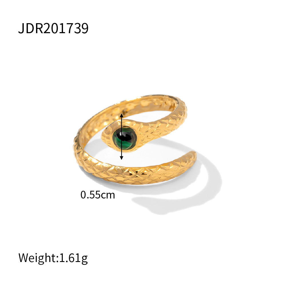 Damen Offener Ring mit modernem Kettenmuster und hypoallergener Edelstahlverarbeitung Shop Nory