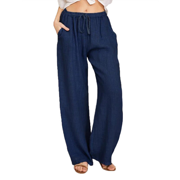 Damen bequeme Leinenhose