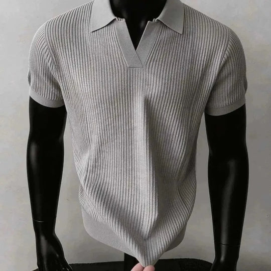 Herren Modisches Strickpoloshirt mit V-Ausschnitt Shop Nory