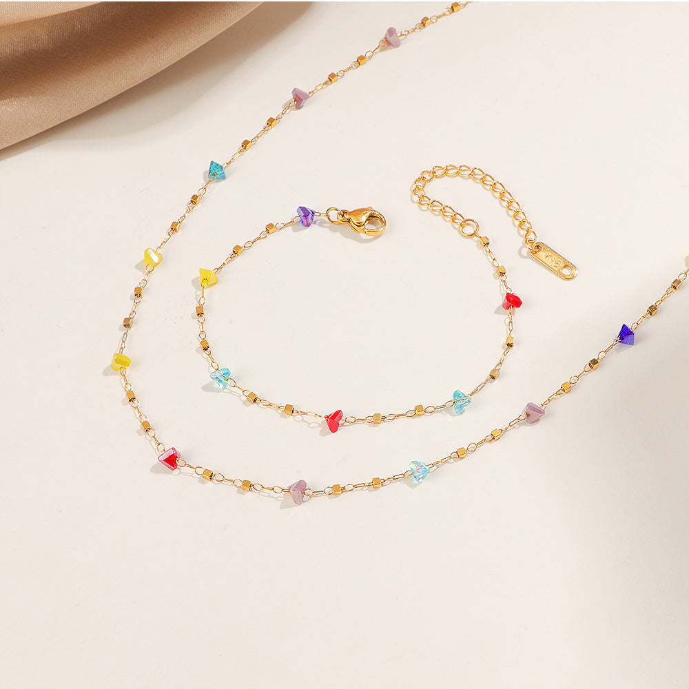 Damen Bunt Geometrisch Charm Fußkette Shop Nory