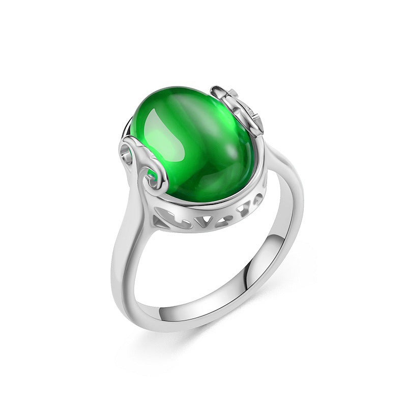 Damen Ring mit elegantem, ovalem rotem Stein und kunstvollem Design Shop Nory