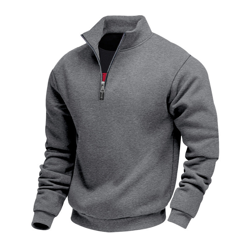 Herren Sweatpullover mit halbem Reißverschluss und atmungsaktiver Struktur