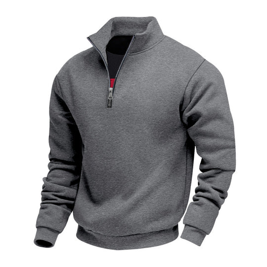 Herren Sweatpullover mit halbem Reißverschluss und atmungsaktiver Struktur