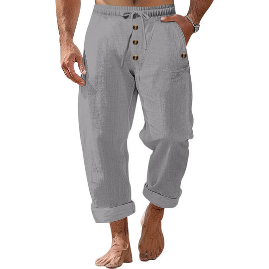 Herren lockere Strandhose mit verstellbarem Kordelzug und praktischen Seitentaschen