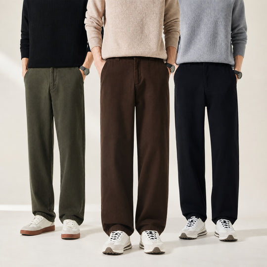 Herren Weitgeschnittene Freizeithose mit geradem Bein und seitlichen Eingrifftaschen Shop Nory