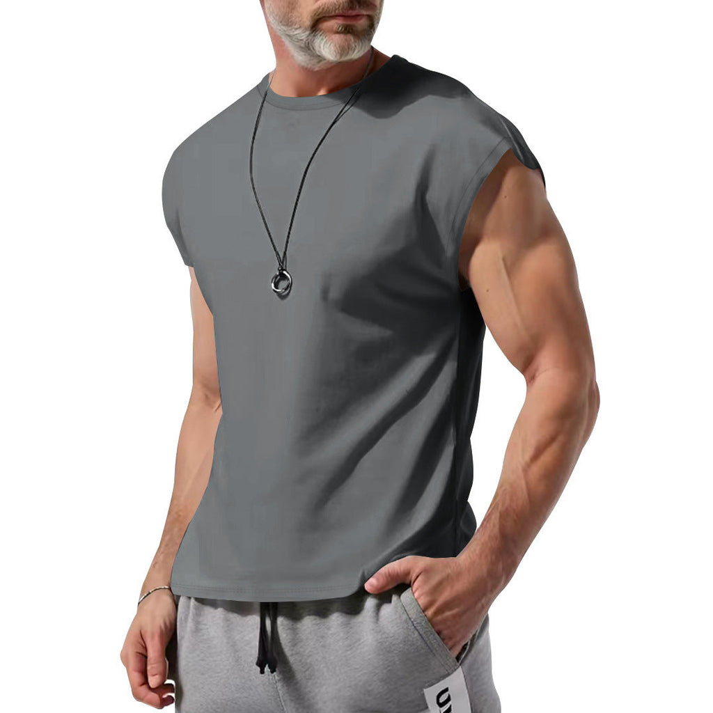 Herren schickes ärmelloses T-Shirt aus atmungsaktivem Baumwollmix