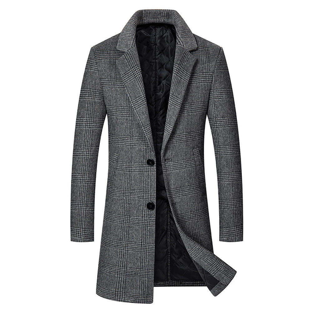 Herren Glencheck-Wollmix-Mantel mit gesteppter Thermofütterung und schmaler Silhouette Shop Nory