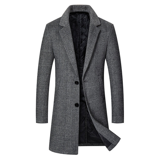 Herren Glencheck-Wollmix-Mantel mit gesteppter Thermofütterung und schmaler Silhouette Shop Nory