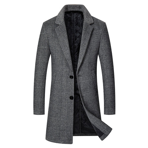 Herren Glencheck-Wollmix-Mantel mit gesteppter Thermofütterung und schmaler Silhouette Shop Nory