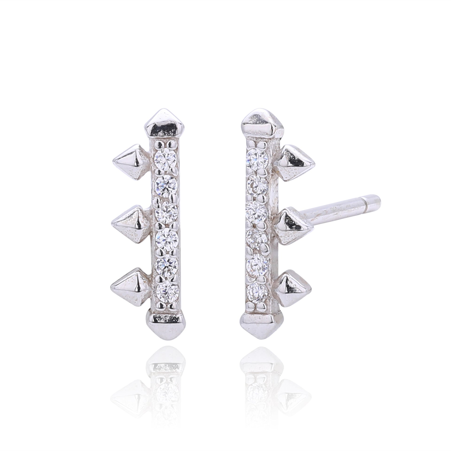 Damen Ohrstecker mit modernem Pfeil-Design aus 925 Sterling Silber Shop Nory