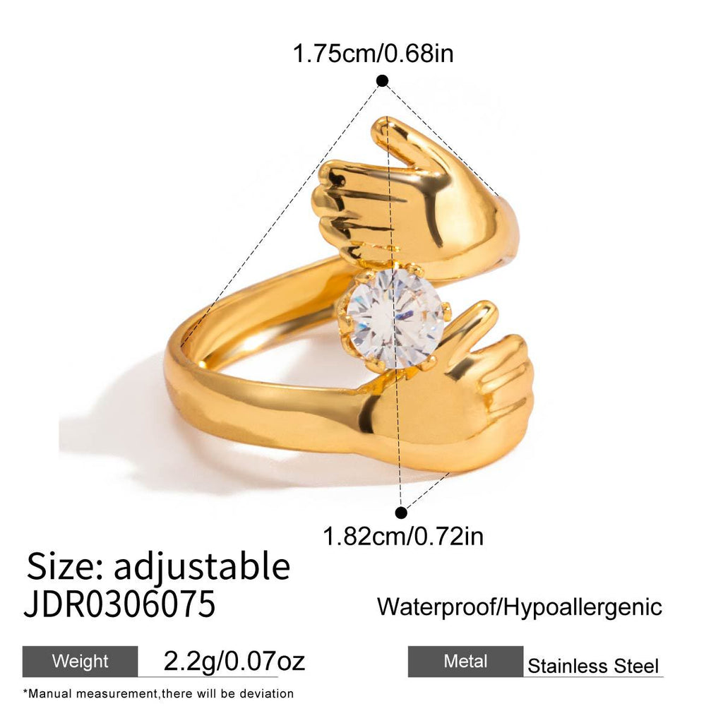 Damen eleganter Ring mit funkelndem Zirkonia-Shop Nory