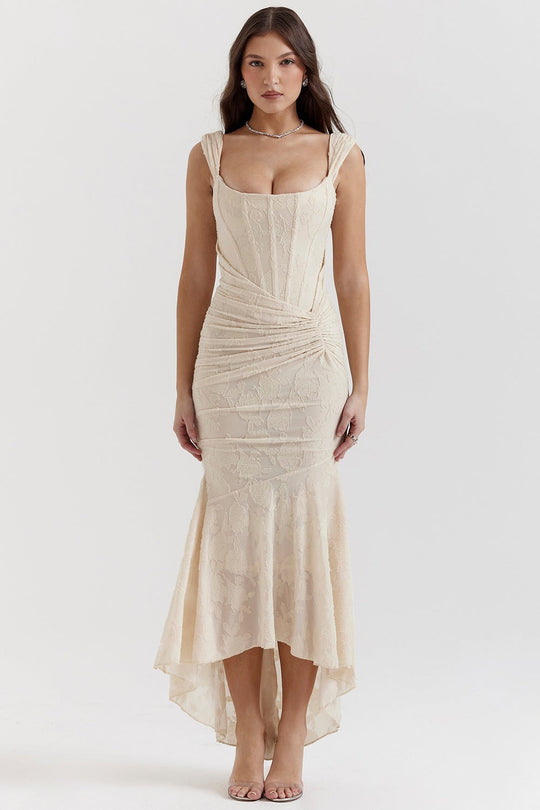 Damen Elegantes Maxikleid mit raffinierten Rüschen und schmeichelndem Schnitt