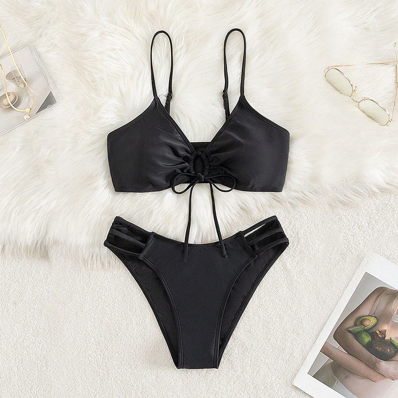 Damen Triangel-Bikini mit raffiniertem Schnür-Detail Shopnory